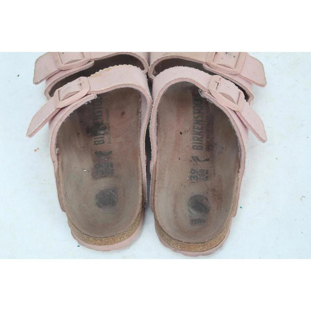 Birkenstock Arizona Vegan Soft Pink Canvas Shoes Slide Slip On  39 / 8 Narrow - Picture 4 of 13